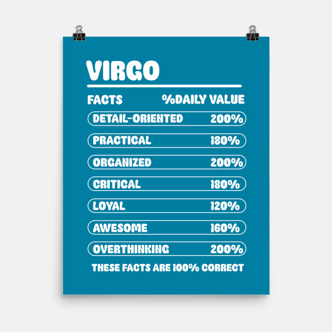 Virgo Facts Chart-None-Matte-Poster-MaxoArt