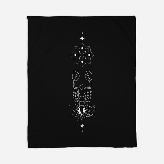 Scorpio Doodle-None-Fleece-Blanket-MaxoArt