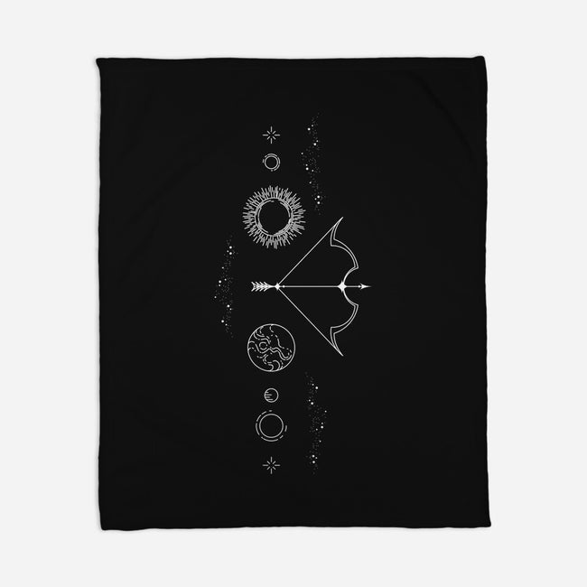 Sagittarius Doodle-None-Fleece-Blanket-MaxoArt