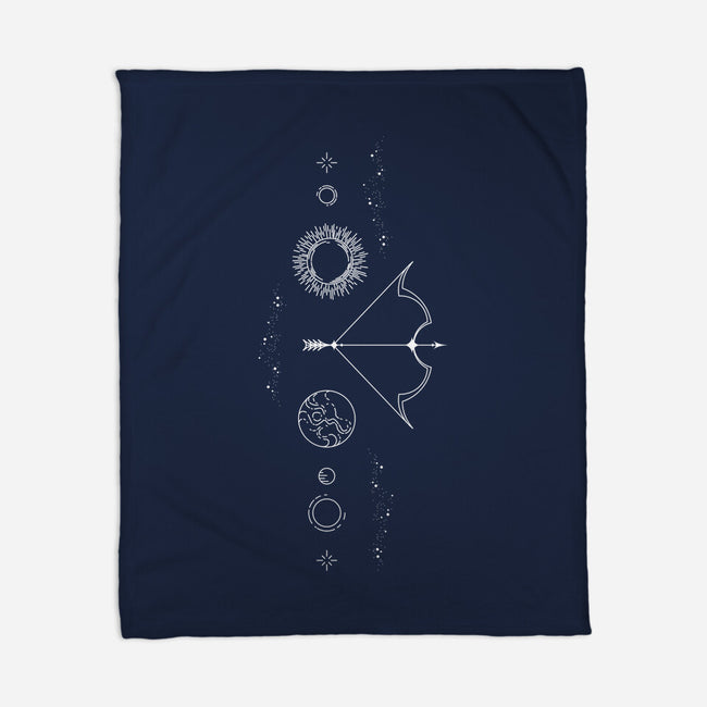 Sagittarius Doodle-None-Fleece-Blanket-MaxoArt