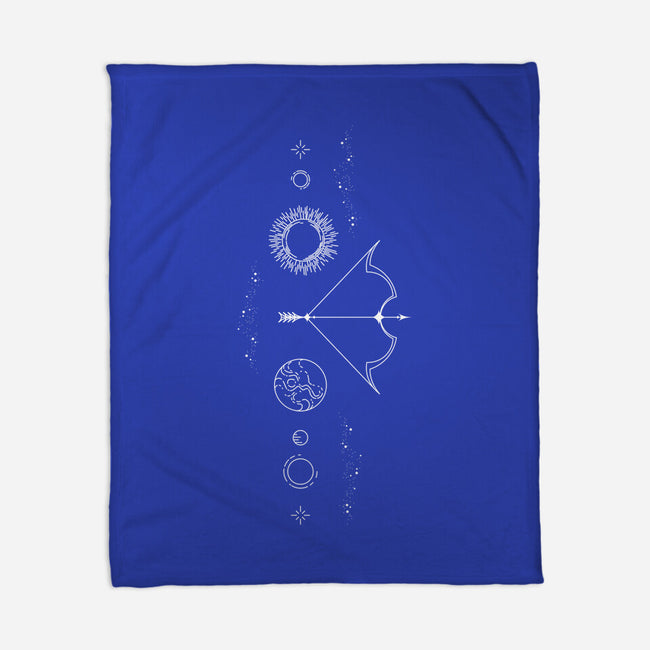 Sagittarius Doodle-None-Fleece-Blanket-MaxoArt