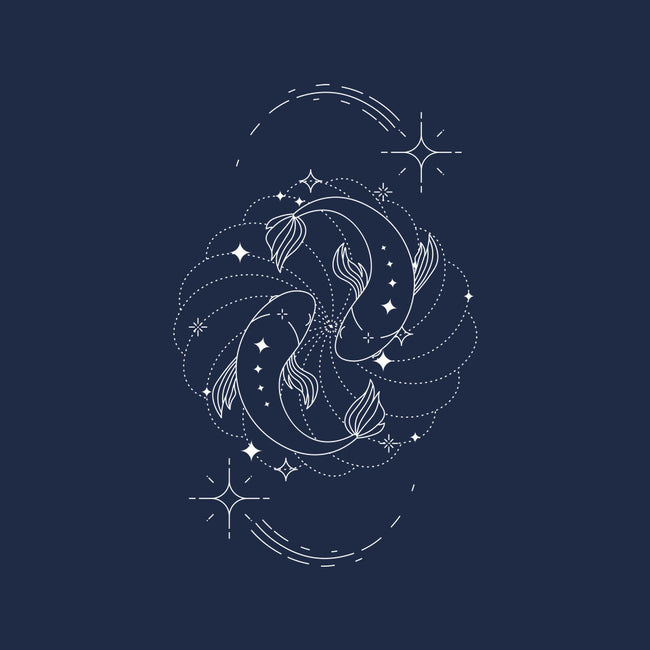 Pisces Doodle-None-Fleece-Blanket-MaxoArt