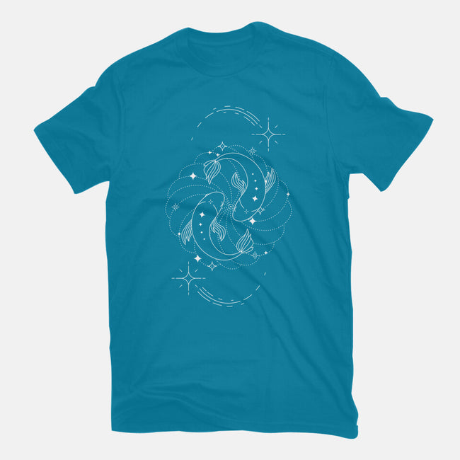 Pisces Doodle-Womens-Fitted-Tee-MaxoArt