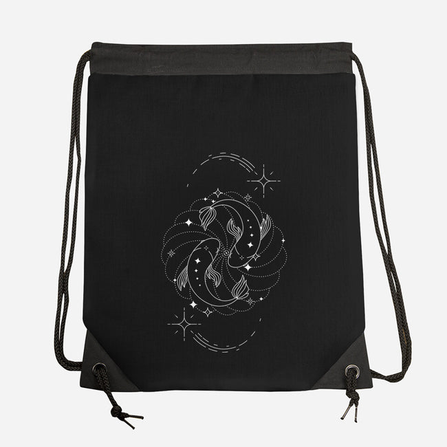 Pisces Doodle-None-Drawstring-Bag-MaxoArt