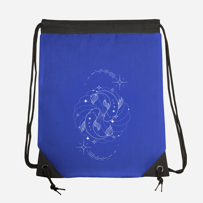 Pisces Doodle-None-Drawstring-Bag-MaxoArt