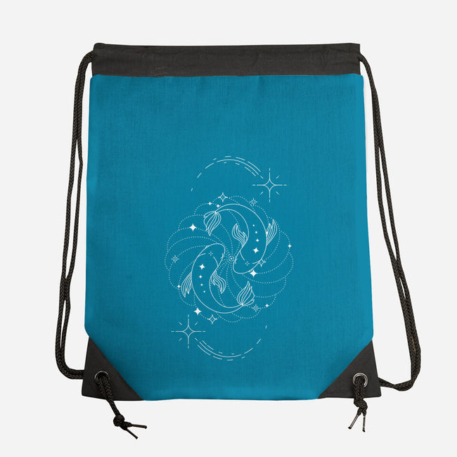 Pisces Doodle-None-Drawstring-Bag-MaxoArt