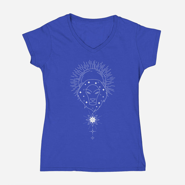 Leo Doodle-Womens-V-Neck-Tee-MaxoArt