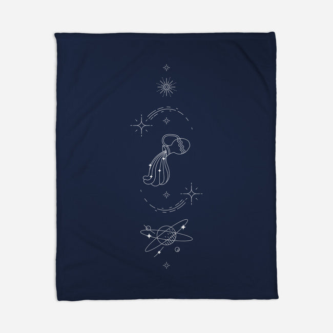 Aquarius Doodle-None-Fleece-Blanket-MaxoArt