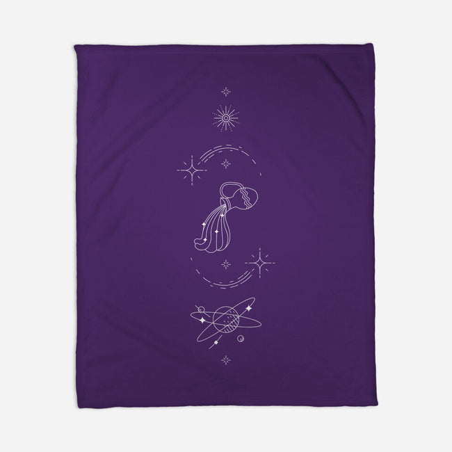 Aquarius Doodle-None-Fleece-Blanket-MaxoArt