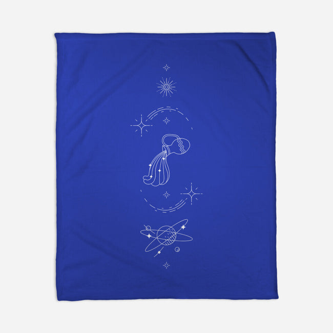 Aquarius Doodle-None-Fleece-Blanket-MaxoArt