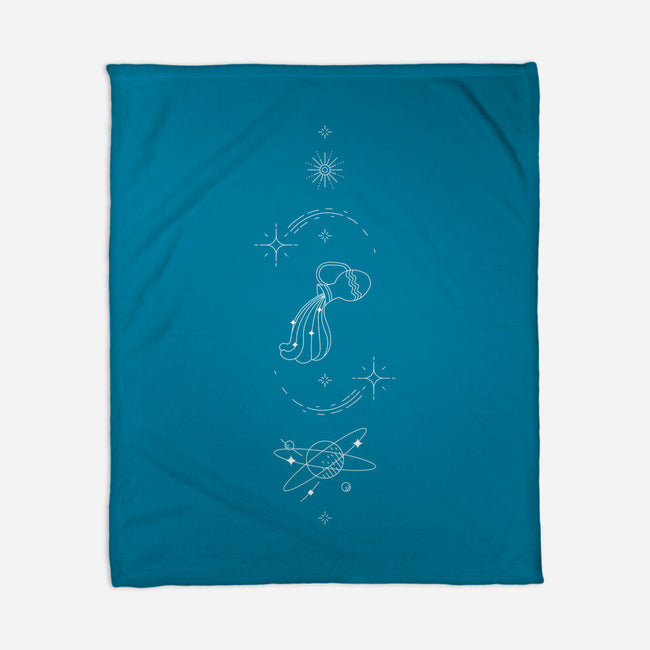 Aquarius Doodle-None-Fleece-Blanket-MaxoArt