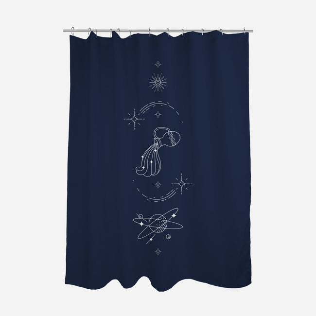 Aquarius Doodle-None-Polyester-Shower Curtain-MaxoArt