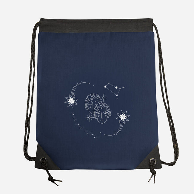 Gemini Doodle-None-Drawstring-Bag-MaxoArt