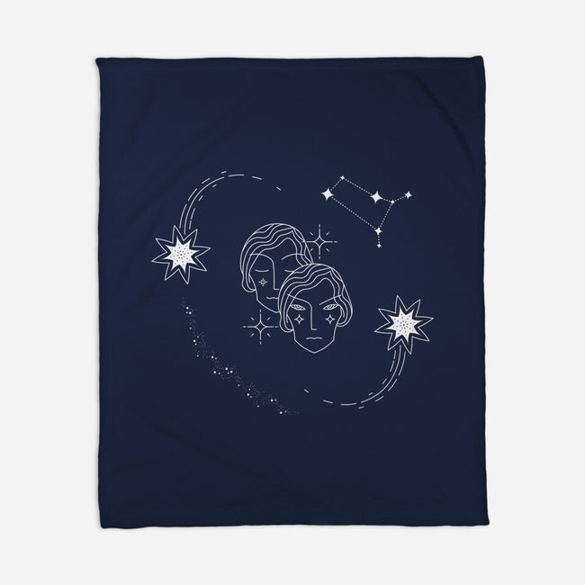 Gemini Doodle-None-Fleece-Blanket-MaxoArt