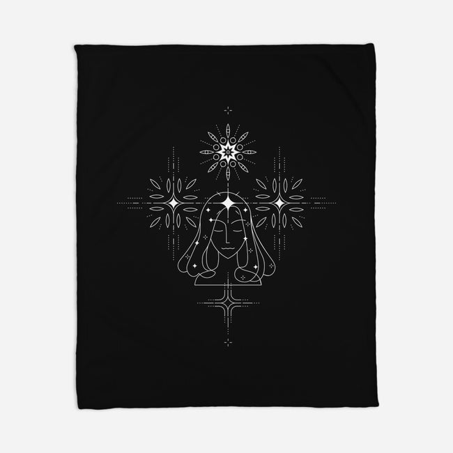 Virgo Doodle-None-Fleece-Blanket-MaxoArt