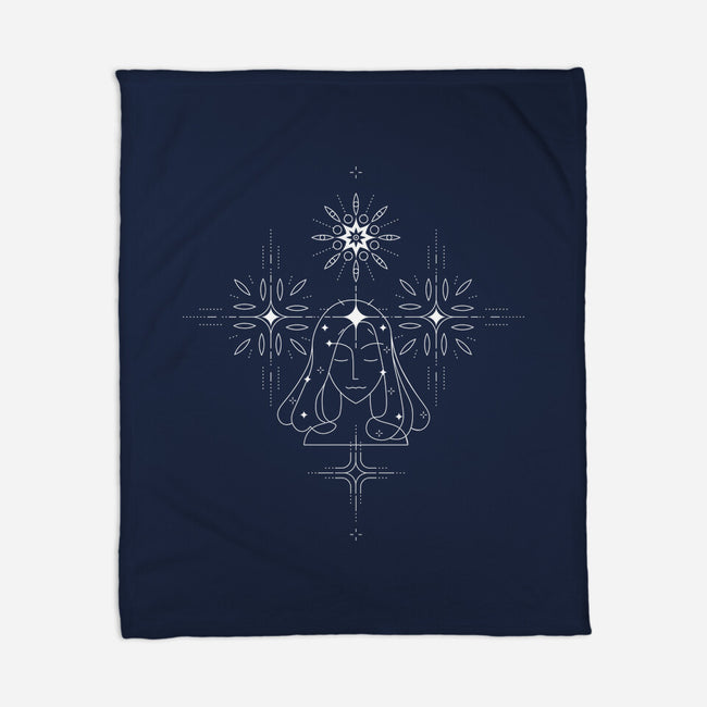 Virgo Doodle-None-Fleece-Blanket-MaxoArt