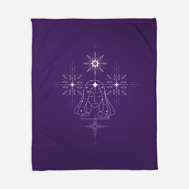 Virgo Doodle-None-Fleece-Blanket-MaxoArt