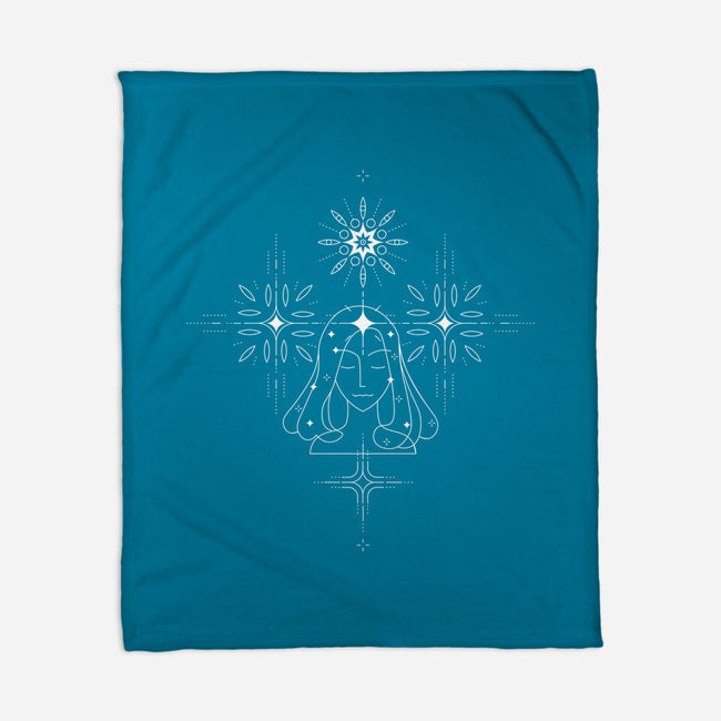 Virgo Doodle-None-Fleece-Blanket-MaxoArt