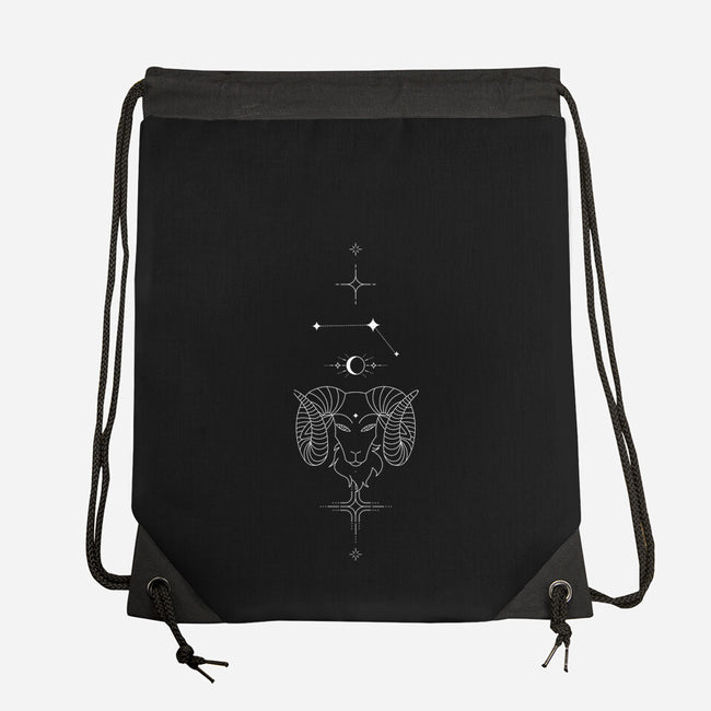 Aries Doodle-None-Drawstring-Bag-MaxoArt
