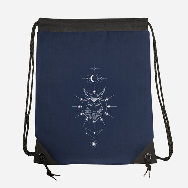Capricorn Doodle-None-Drawstring-Bag-MaxoArt