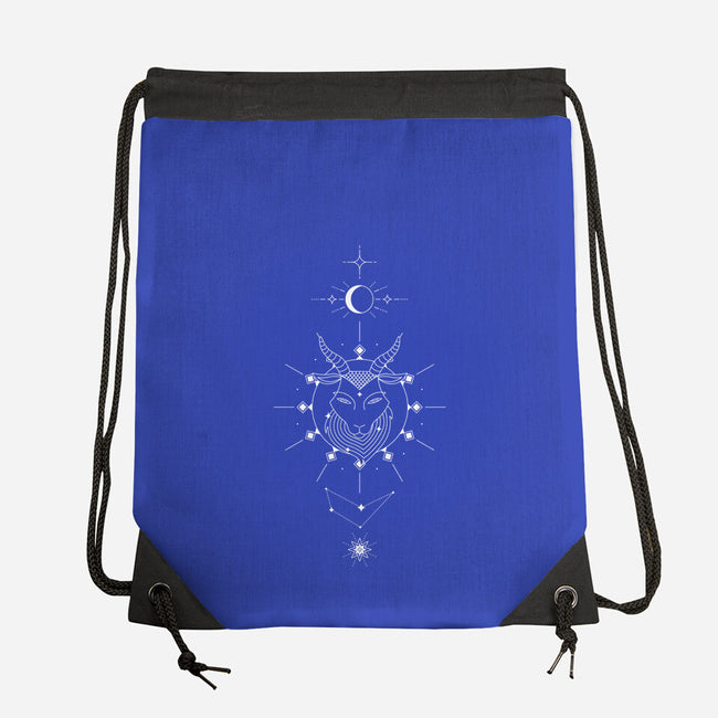 Capricorn Doodle-None-Drawstring-Bag-MaxoArt