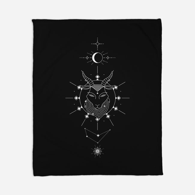 Capricorn Doodle-None-Fleece-Blanket-MaxoArt