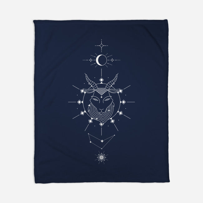 Capricorn Doodle-None-Fleece-Blanket-MaxoArt