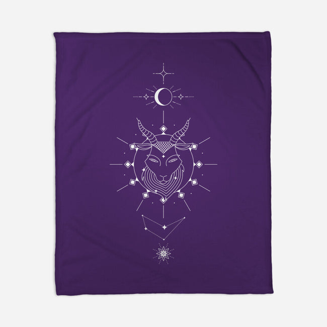 Capricorn Doodle-None-Fleece-Blanket-MaxoArt