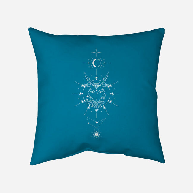 Capricorn Doodle-None-Removable Cover w Insert-Throw Pillow-MaxoArt