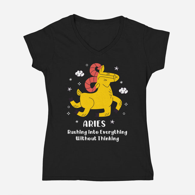 Rushing Into Everything-Womens-V-Neck-Tee-MaxoArt