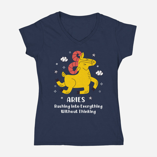 Rushing Into Everything-Womens-V-Neck-Tee-MaxoArt
