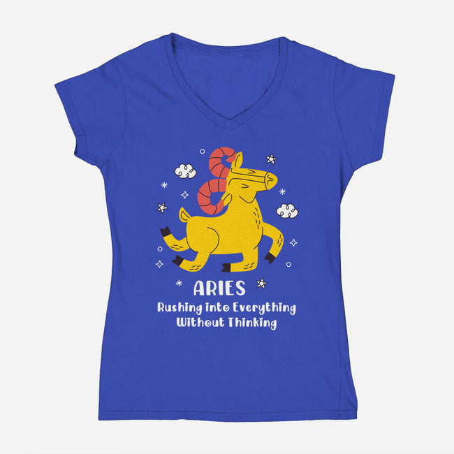 Rushing Into Everything-Womens-V-Neck-Tee-MaxoArt