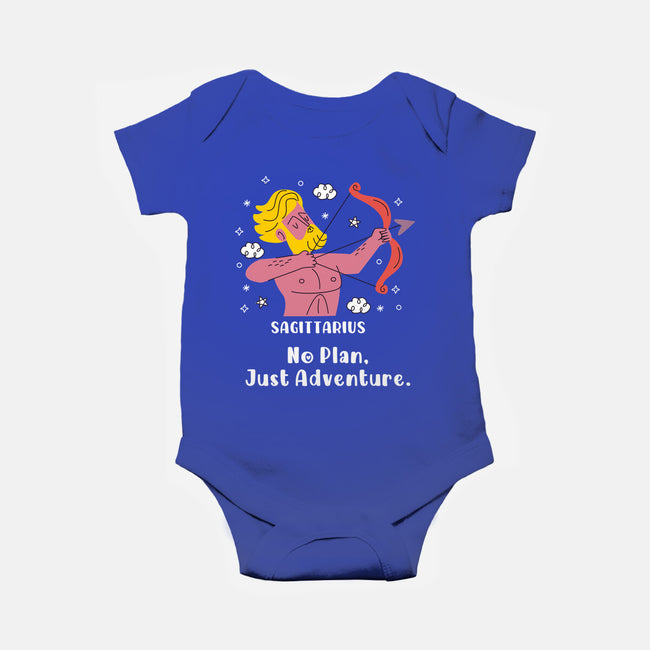 No Plan Just Adventure Zodiac-Baby-Basic-Onesie-MaxoArt