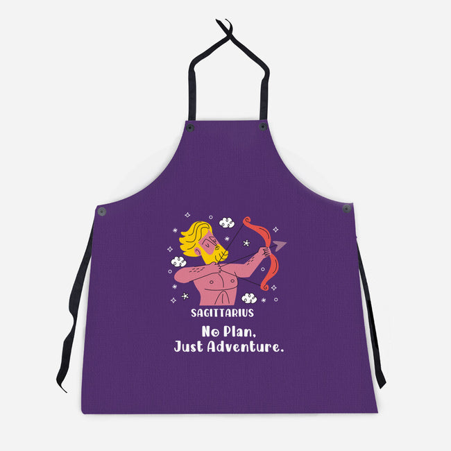 No Plan Just Adventure Zodiac-Unisex-Kitchen-Apron-MaxoArt