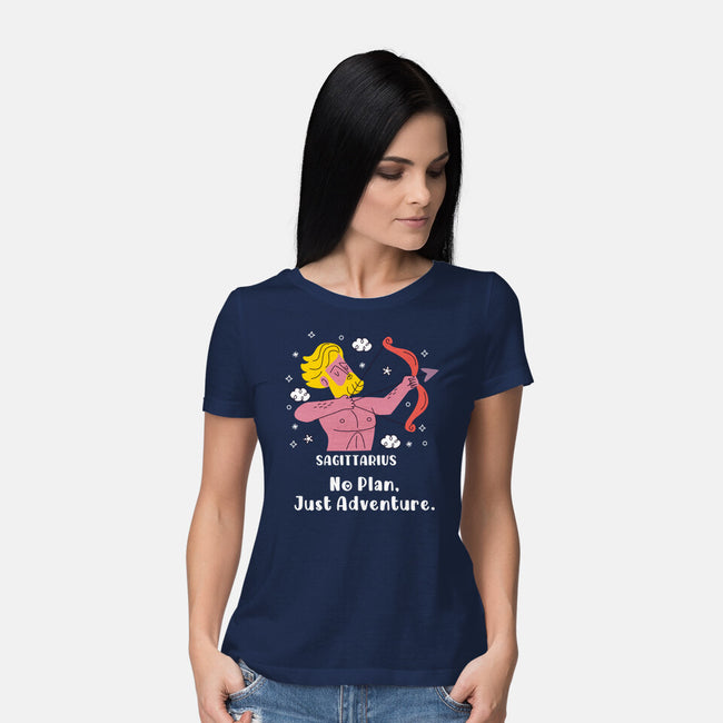 No Plan Just Adventure Zodiac-Womens-Basic-Tee-MaxoArt