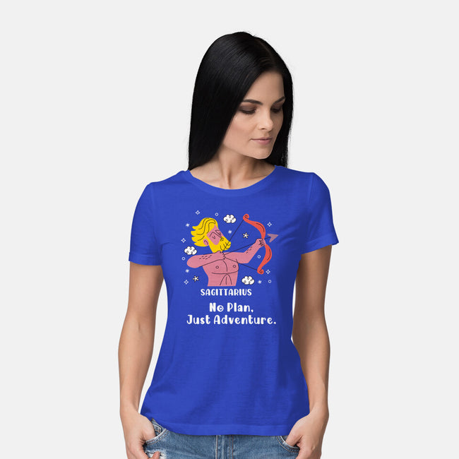 No Plan Just Adventure Zodiac-Womens-Basic-Tee-MaxoArt