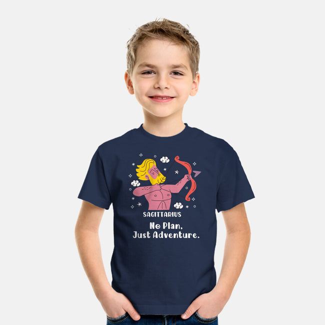 No Plan Just Adventure Zodiac-Youth-Basic-Tee-MaxoArt