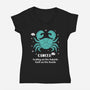 Crabby On The Outside-Womens-V-Neck-Tee-MaxoArt