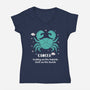 Crabby On The Outside-Womens-V-Neck-Tee-MaxoArt