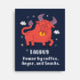 Powered By Coffee Anger And Snacks-None-Stretched-Canvas-MaxoArt