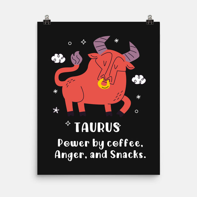 Powered By Coffee Anger And Snacks-None-Matte-Poster-MaxoArt