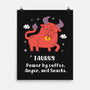 Powered By Coffee Anger And Snacks-None-Matte-Poster-MaxoArt