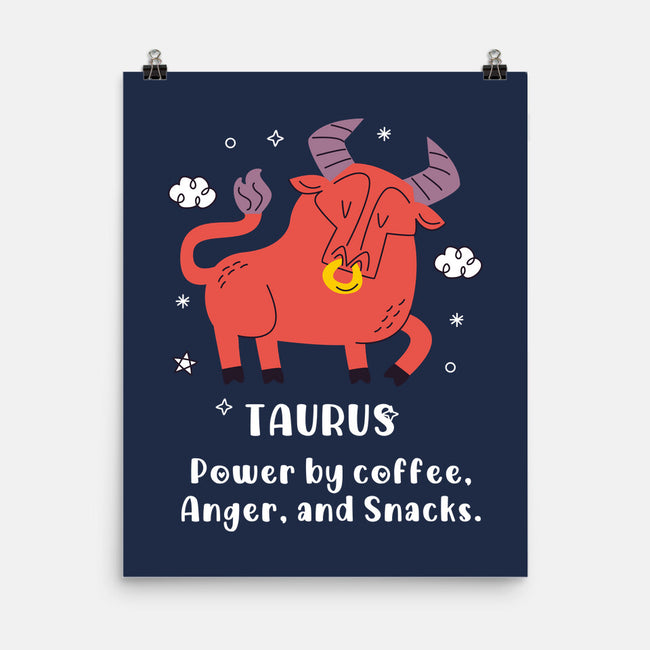 Powered By Coffee Anger And Snacks-None-Matte-Poster-MaxoArt
