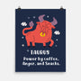 Powered By Coffee Anger And Snacks-None-Matte-Poster-MaxoArt