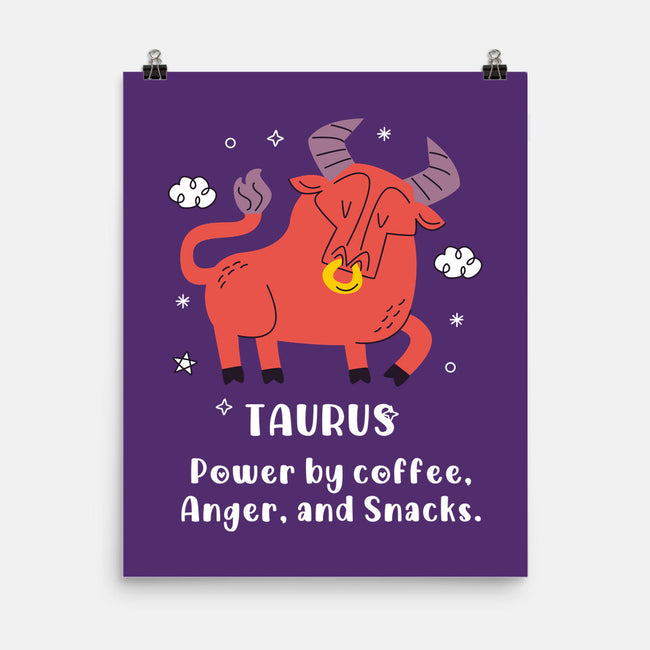 Powered By Coffee Anger And Snacks-None-Matte-Poster-MaxoArt
