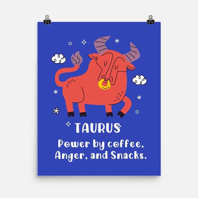 Powered By Coffee Anger And Snacks-None-Matte-Poster-MaxoArt