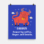 Powered By Coffee Anger And Snacks-None-Matte-Poster-MaxoArt