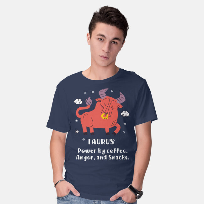 Powered By Coffee Anger And Snacks-Mens-Basic-Tee-MaxoArt