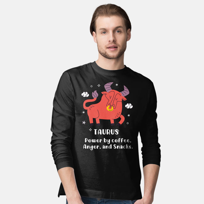 Powered By Coffee Anger And Snacks-Mens-Long Sleeved-Tee-MaxoArt
