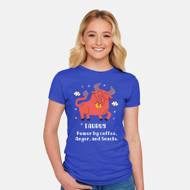 Powered By Coffee Anger And Snacks-Womens-Fitted-Tee-MaxoArt